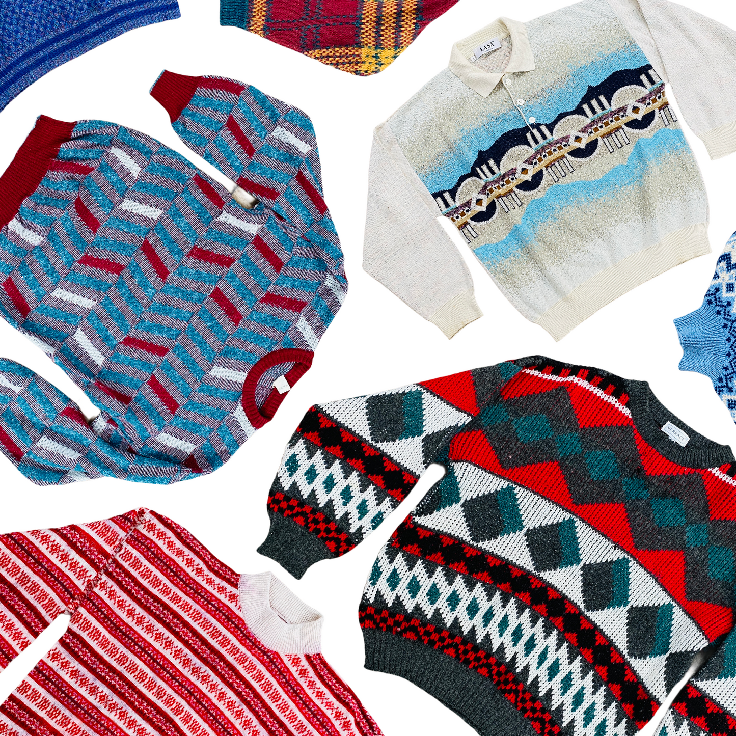 
                  
                    25 x Crazy Patterned ‘COSBY’ Jumpers
                  
                